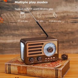 Bluetooth luidspreker - bluetooth luidspreker draagbaar - Retro Radio Vintage Bluetooth-luidspreker — thumbnail 3