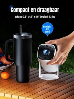 MMP® Draagbare beamer - Beamer - Projector - Mini Beamer - Wit - 20cm x 11cm x 11cm — thumbnail 5