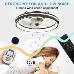 Dimbare Stille Plafondventilator met Licht en Afstandsbediening, 6 Snelheden en Omkeerbare Functie, Ideaal voor Woonkamer en Slaapkamer — thumbnail 5