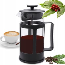 Glazen Cafetière 1000ml met Filter voor Koffie, Thee & Kruiden — thumbnail 5