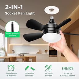 Plafondventilator met LED Verlichting en Afstandsbediening - Geluidsloos, Dimbaar en Verstelbare Snelheid - Ideaal voor Thuis en Kantoor — thumbnail 4