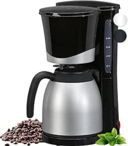 Koffiezet Apparaat Met Thermoskan - Automatische Uitschakeling - Filterelement - Waterniveau-Indicator - Kleur Zwart — thumbnail 1