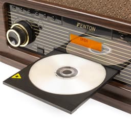 Retro platenspeler Bluetooth - Fenton Memphis - Met FM en DAB radio - Cassette speler - Donkerbruin — thumbnail 5