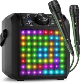 Karaoke set met 2 microfoons - Fenton KAR50B - Met lichteffect en Bluetooth - Voor kinderen - Zwart — thumbnail 1