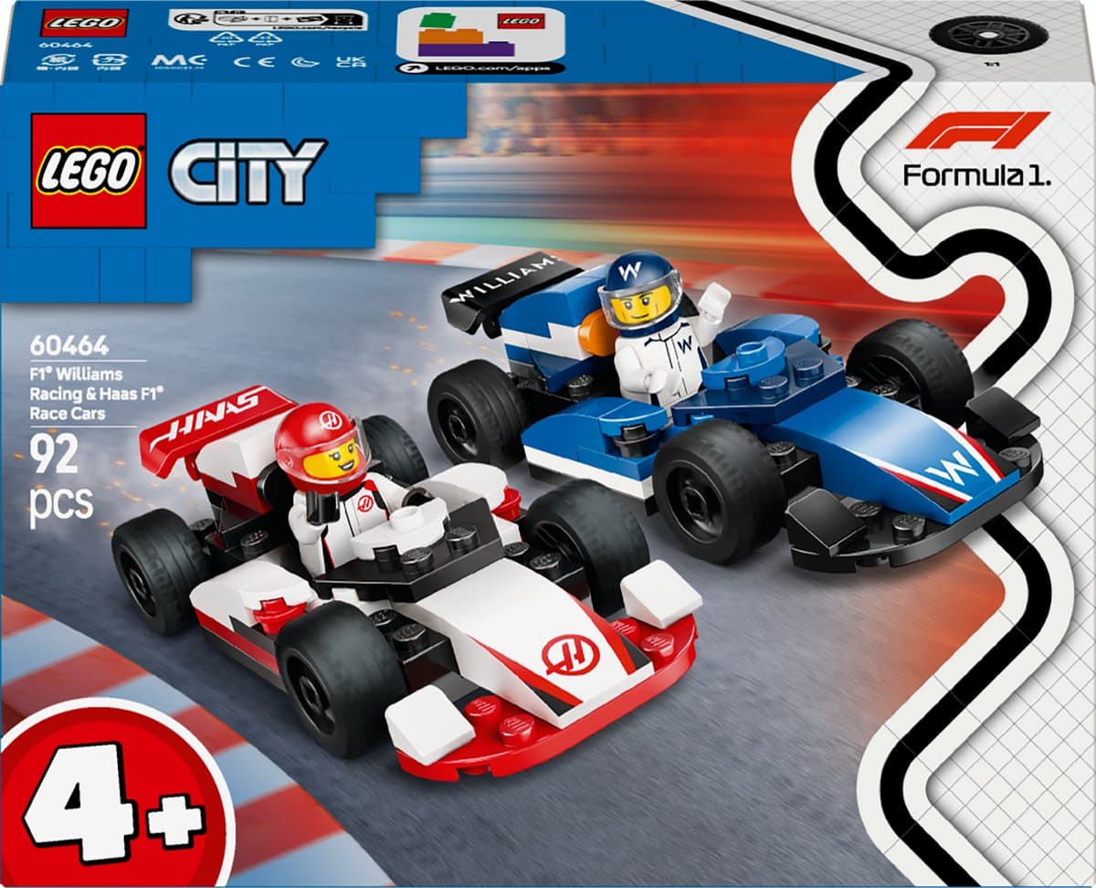 LEGO City - F1 Williams Racing en Haas F1 racewagens Constructiespeelgoed — afbeelding 1