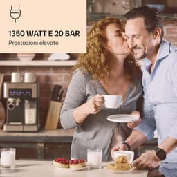 Espressomachine met 1350 Watt en 1.8L Watertank - Koffiemaker voor Espresso, Cappuccino en Latte Macchiato — thumbnail 2
