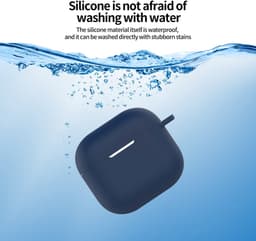 Telestore - hoesje geschikt voor AirPods 4 / Airpods 5 soft case cover - zwart - TPU hoesje Beschermhoes - AirPods 4 / 5 Cover - AirPods 4 / 5 hoesje - Geschikt voor Apple Airpods 4 en Airpods 5 - gel hoesje met sleutelhanger — thumbnail 2