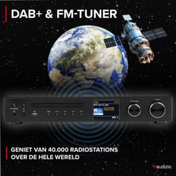 Audizio Bolzano Internetradio met DAB+ en FM - Met CD speler, Bluetooth en Spotify Connect - Zwart — thumbnail 3