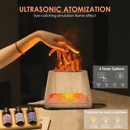 Aroma Diffuser & Zoutlamp 2-in-1 - Vlameffect & Luchtbevochtiger met LED Verlichting — thumbnail 5