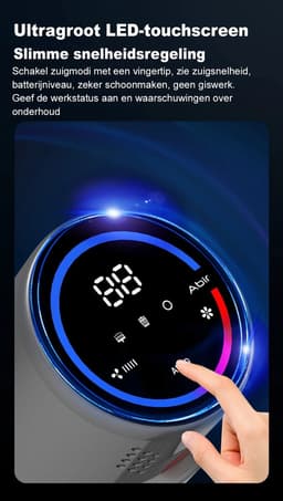 DoneMore® - snoerloze - steelsotfzuiger - handstofzuiger - LED touchscreen - slimme stofsensor - krachtige zuigkracht — thumbnail 4
