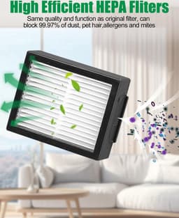 Reserveonderdelen geschikt voor iRobot Roomba E/I/J-serie, i7 i7+ i3 i3+ i4 i4+ j7 E5 E6, borstelaccessoires geschikt voor iRobot Roomba, 2 sets rubberen borstels,8 hoogwaardige filters, 8 zijborstels — thumbnail 4