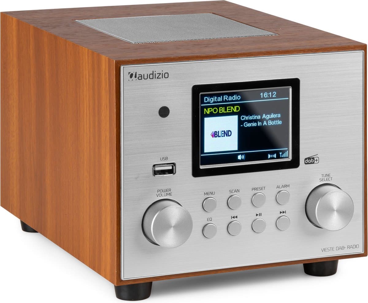 DAB radio - Audizio Vieste - DAB+ radio met subwoofer en Bluetooth - Zilver - Met afstandsbediening — afbeelding 1