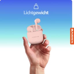 Draadloze Oordopjes Bluetooth 5.3 - Oortjes met Microfoon - Lange Batterijduur - Ergonomische & Stevige Pasvorm - Rose goud EarBuds — thumbnail 3