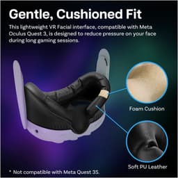 VR Gezichtsinterface voor Meta Quest 3 van MMOBIEL - Face Cover Pad voor Quest 3 (Niet Geschikt voor Quest 3S) - Verwisselbare Facial Interface – Accessoires voor VR Bril met Neuskussen & Zachte PU Lederen Gezichtskussen - Zwart — thumbnail 2