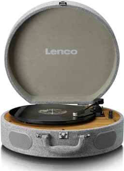 Lenco Retro Platenspeler - Koffer Platenspeler met ingebouwde Speakers - Bluetooth en AT3600L cartridge - LS-66GY - Grijs — thumbnail 1