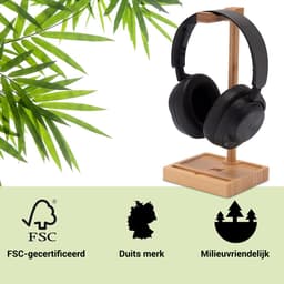 MY FAT GORILLA Headset Houder Bamboe | Koptelefoon Houder van Hout | Standaard Koptelefoon | Hoofdtelefoon Stand | Koptelefoonhouder met Opberglade | Headset Hanger | Headphone Stand — thumbnail 2