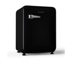 Klarstein Mini-Koelkast Audrey Evo 68L retro Mini koelkast - stil 40 dB, compact koelkast klein met verstelbare , omkeerbare deur, mechanisch Thermostaat, zwart, ideaal voor slaapkamer en kantoren - voor Hotelkamer voor Slaapkamer
