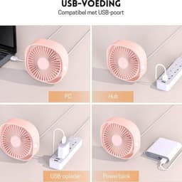 StayPowered Tafelventilator - Krachtige Koeling binnen Handbereik - 3 Snelheden - 360° Draaibaar - USB-Aangedreven - Compact Ontwerp - Stil Gebruik - Roze - Draagbaar - Levering Sneller dan Aangegeven! — thumbnail 5