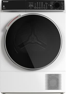 Sharp KDNL0S9GW21BE - warmtepomp droger - 10 KG - 15 programma's - trommelverlichting - wit — thumbnail 1