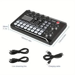 DJ Draaitafel - DJ Mix Set - Dj Mixer Effecten En Stemwisselaar - DJ Controller - Live Geluidskaart En Audio-Interface - Bluetooth Stereo Audio Mixer - Zwart — thumbnail 5