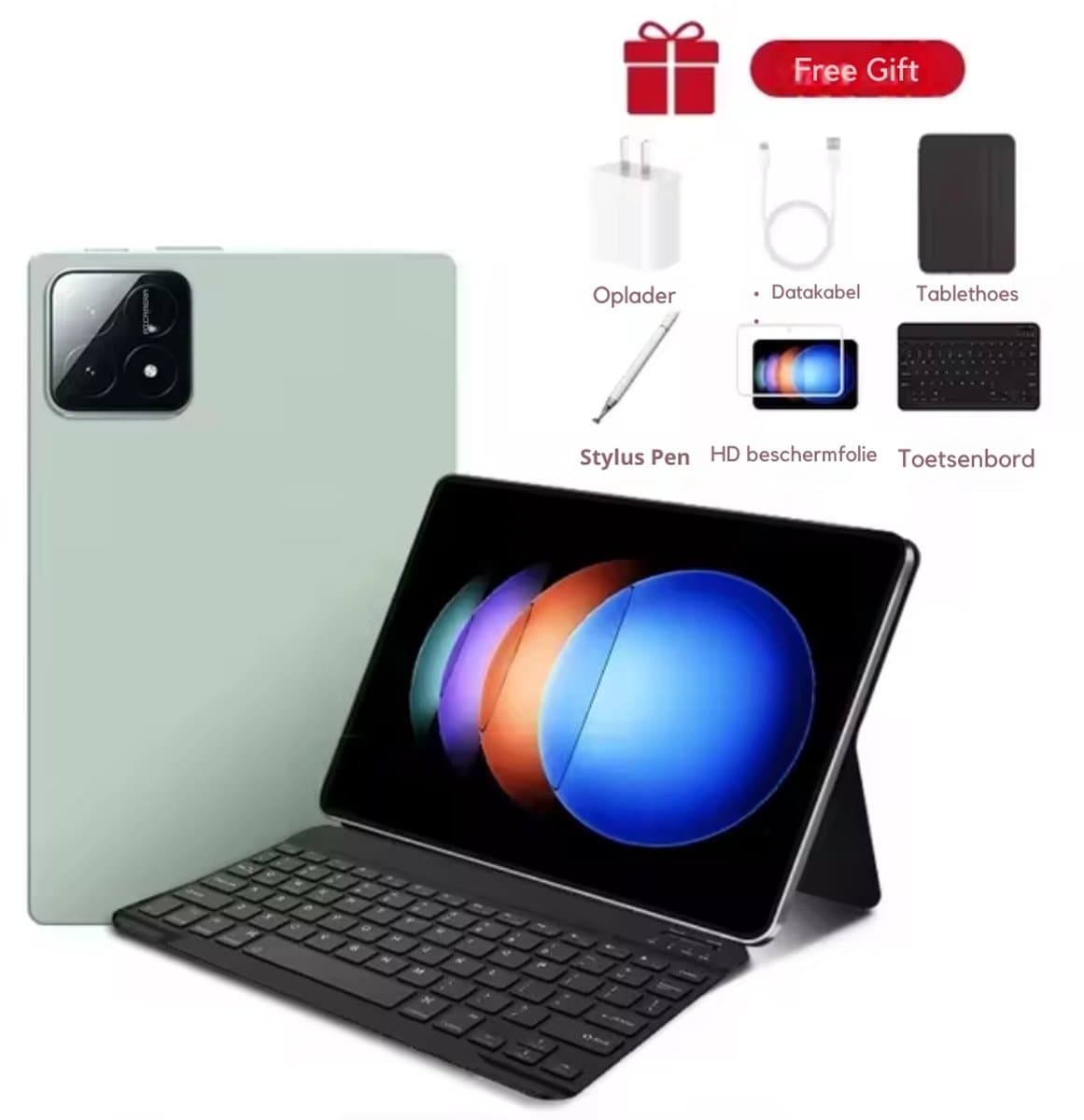 Mookes Tablet Android Snapdragon888 11Inch Hd 16GB 768GB 12000Mah 5G Dual Sim Bluetooth Wifi Gps Tablet - Green — afbeelding 1