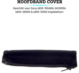Somstyle Hoofdband Cover Geschikt voor Sony MDR-100ABN, WH900N, MDR-XB950 & MDR-1000X Koptelefoon - Neopreen - Band Hoes voor Hoofdtelefoon - Zwart — thumbnail 2