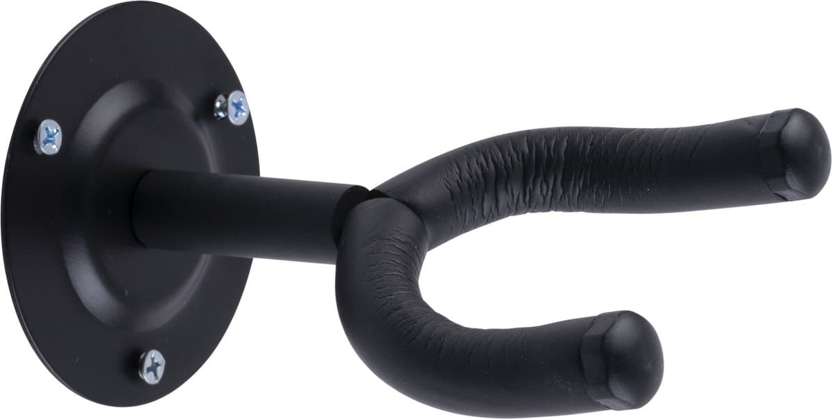 Gitaar Wandbeugel Premium – Universele Metalen Gitaarhouder met Foam‑bescherming – Voor Akoestische, Elektrische & Basgitaar – Inclusief Pluggen & Schroeven – Stijlvol Zwart — afbeelding 1