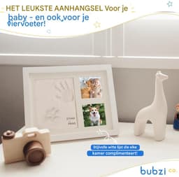 Baby Hand- en Voetafdruk Kit - Bubzi Co - Niet-Giftige Luchtdrogende Klei - Herinneringslijst - Voor Pasgeborenen & Nieuwe Moeders - Wit — thumbnail 4