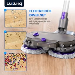 Mop - Elektrische Dweil - Vloerwisser - Geschikt voor Dyson Steelstofzuiger - Dyson V15 - V11 - V10 - V8 - V7 - Dweil Opzetstuk - Met 8 moppen — thumbnail 4