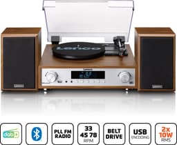Lenco Platenspeler - Stereoset met DAB en Bluetooth - MC-160WD - Hout — thumbnail 4