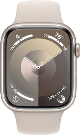 Apple Watch Series 9 - GPS + Cellular - 45mm - Starlight Aluminium Case with Starlight Sport Band - M/L — thumbnail 1
