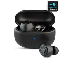 JLab Go Pop ANC Draadloze Oordopjes - Noise Cancelling Oortjes Draadloos - 24 uur Batterijduur - Bluetooth Multipoint - Met Microfoon - Geschikt voor Android en Apple - Zwart