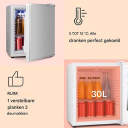 White-label Mini Koelkast - Minibar - Skincare Fridge - Zilver — thumbnail 3