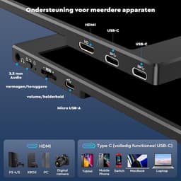 MKSS® Portable Monitor - Draagbare Scherm - Gaming - Full HD - Zwart — thumbnail 3