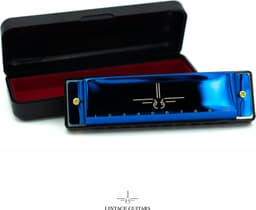Mondharmonica C voor Volwassenen en Kinderen - Instructieblad - Metallic Blue Blues Harp — thumbnail 2