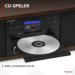 Internetradio - Audizio Avola alles-in-één radio met Bluetooth - DAB+/FM - CD speler - Houtlook — thumbnail 3
