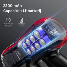 MKSS® Stofzuiger Zonder Zak - Steelstofzuiger Draadloos - Steelstofzuigers - Stofzuigers - Vacuum Cleaner - Rood en Zwart — thumbnail 3