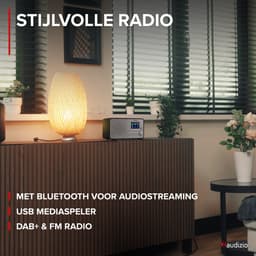 DAB radio - Audizio Avio DAB radio met Bluetooth - DAB+ - FM - USB - 20 voorkeurszender - Zilver — thumbnail 3