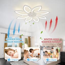 8 Sterren Plafondlamp Met Ventilator - RGB - Met Afstandsbediening - Smart lamp - Dimbaar Met App - 6 Standen Ventilator - Woonkamerlamp - Moderne lamp - Plafoniere — thumbnail 2