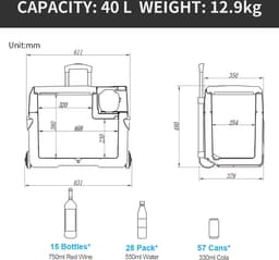 Equivera Mini Fridge for Drinks - Kleine Koelkast - Mini Koelkasten - Minibar - Mini Fridge - Mini Koelkast - Mini Koelkastje - Must have voor in Huis! — thumbnail 2