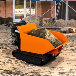T-Mech Mini Dumper Rupsbanden - Kruiwagen 500kg Laadvermogen - 270cc 9HP Hydraulisch Kiepen - 4 Versnellingen 3 Vooruit 1 Achteruit - Stalen Bak - Gratis Oprijplaten & Sneeuwschep - Uitbreiding Bak — thumbnail 2