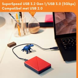 DailySupplies® Harde Schijf Extern - Draagbare - 2TB Opslag - Rood — thumbnail 5
