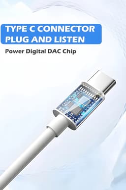 VEXON - In-Ear Oordopjes met USB C Aansluiting - Earpods - Bedrade oorjtes - Oortjes met Draad en Microfoon voor Telefoon / Tablet / Laptop / Smartphone / GSM - Wit — thumbnail 3