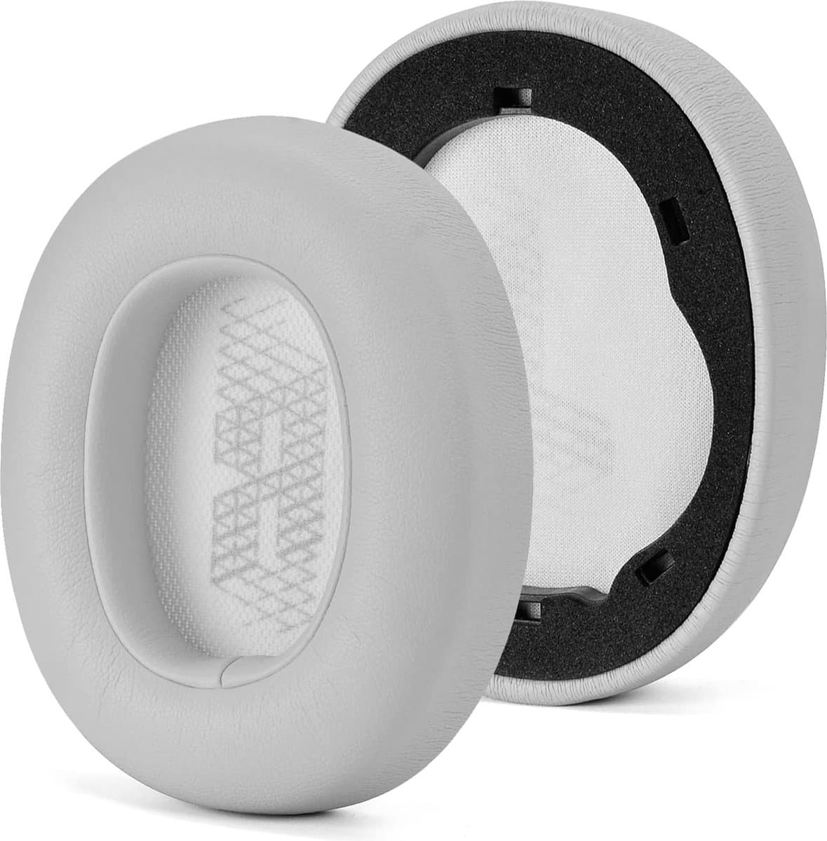 Oorkussens Geschikt Voor JBL Live 650BT NC / 660 NC - 2 Stuks - Zacht Schuim - Eiwitleer - Grijs — afbeelding 1