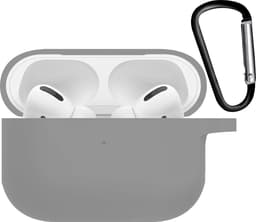 Hoesje - Geschikt voor Apple AirPods Pro 2 - met Clip - Siliconen Hoes - Silicone Case Cover - Grijs — thumbnail 2