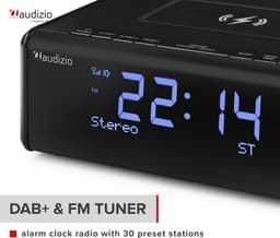 Wekkerradio DAB - Audizio Cuneo - Bluetooth wekkerradio met draadloze oplader — thumbnail 2
