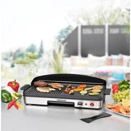 Rommelsbacher Elektrische Tafelgrill BBQ 2003 – Turbo Grillzone – Binnen & Buiten – Teppanyaki & BBQ – Gezond Grillen met Vetopvangbak – 50 x 25 cm — thumbnail 3
