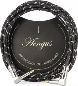 Áengus Black Tweed Gitaarkabel Instrumentkabel - 6.35mm mono jack plug haaks/haaks - 3 meter — thumbnail 1