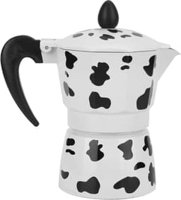 Aluminium Kookplaat Draagbare Espresso Maker - Moka Pot Met Hittebestendige Handgrepen Melk Koe Patroon - Thuis Koffie Winkel Gebruik - 3 Cup 150ML — thumbnail 1