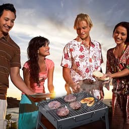BBQ - Barbecue - Houtskool BBQ - Compact - Barbecue Houtskool - Festival - Tafel Grill - Picknicken - Inklapbaar - Camping - Strand - Zwart — thumbnail 4